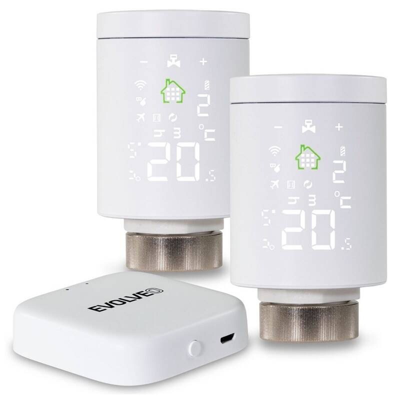 Bezdrátová termohlavice Evolveo Heat M30v2 Starter Pack, 2x hlavice + centrální jednotka
