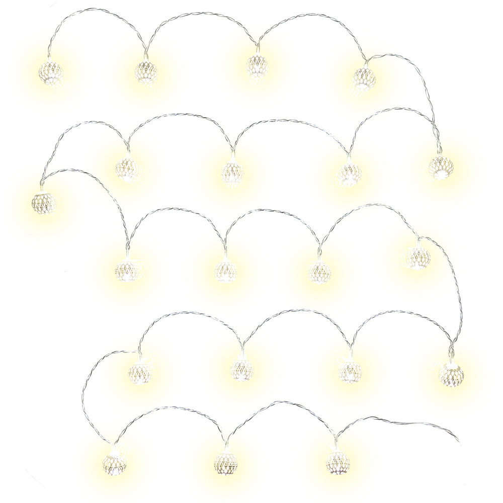 Vánoční osvětlení RETLUX RXL 272, girlanda s kuličkami, 20 LED, studená bílá