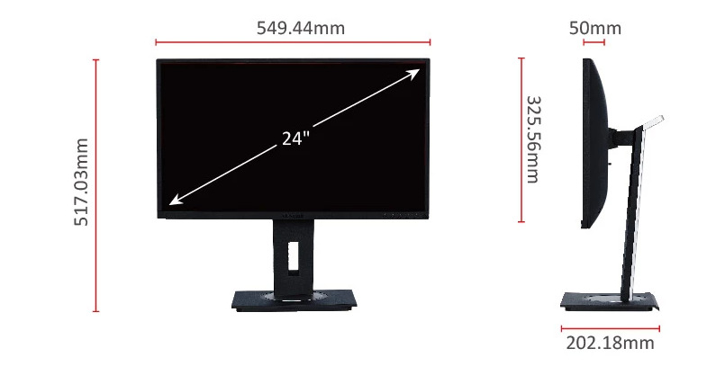 Monitor ViewSonic VG2448 černý/stříbrný Monitor ViewSonic VG2448 černý/stříbrný