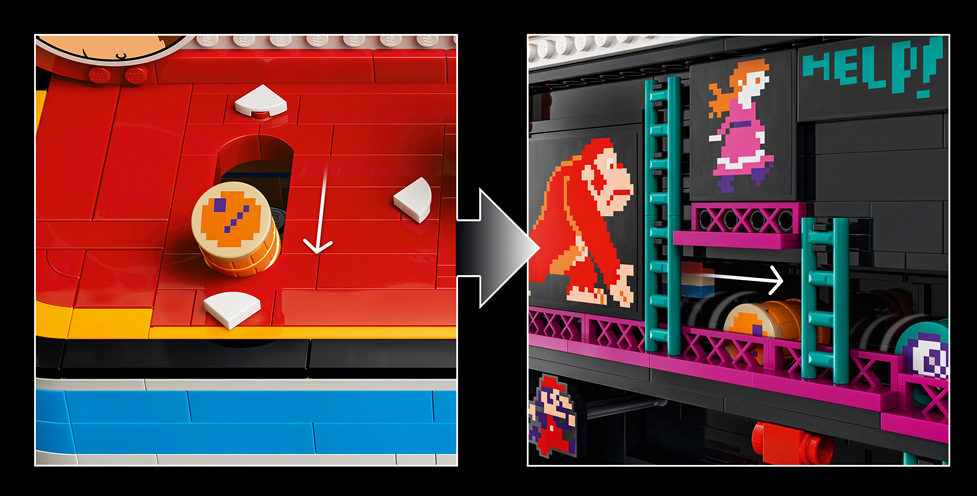 Stavebnice LEGO® 72051 Arkádová hra Donkey Kong™ Donkey Kong, Jumpman a Lady připomínají ikonickou herní klasiku, která osloví hráče i sběratele.