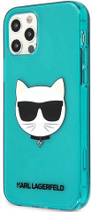 Kryt na mobil Karl Lagerfeld Choupette Head na Apple iPhone 12 Pro Max modrý