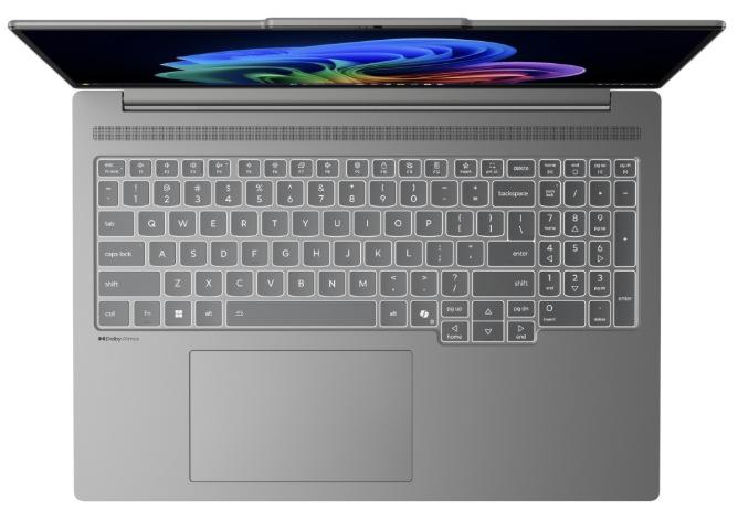 Klávesnice notebooku Lenovo IdeaPad Pro 5 16AKP10 s numerickou částí a velkým touchpadem