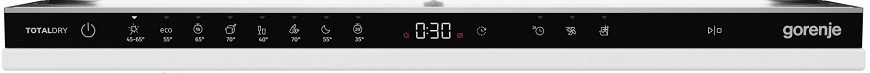 Vestavná myčka Gorenje GV663A66, ovládací panel