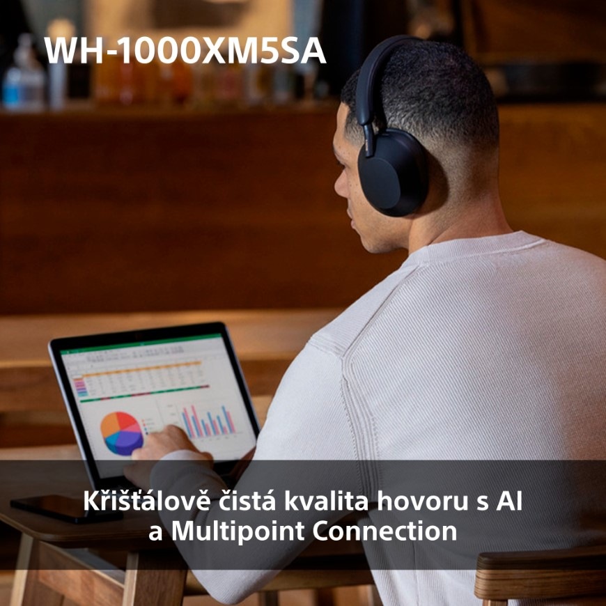 Sluchátka Sony WH-1000XM5SA, Limitovaná edice - měkké pouzdro - Prodloužená záruka zdarma po registraci černá Sony WH-1000XM5 + pouzdro, černá