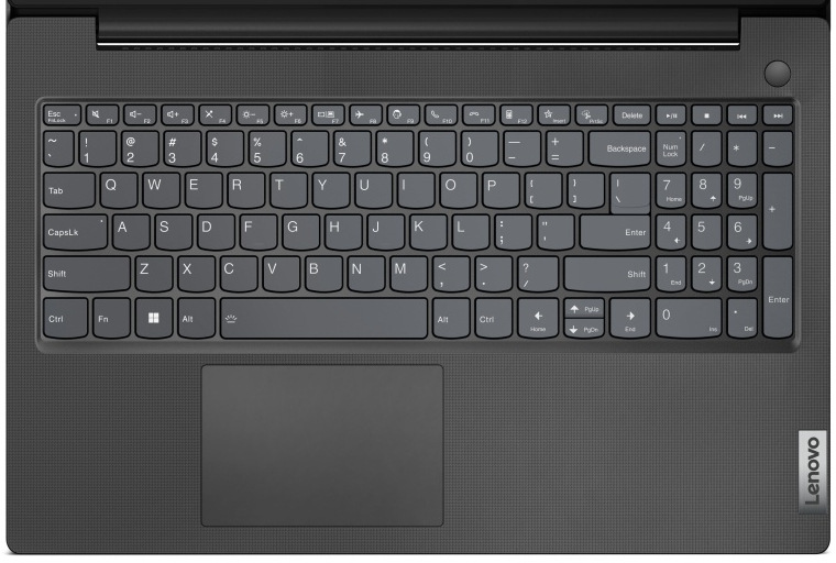 Notebook Lenovo V15 G5 IRL černý Detail klávesnice laptopu Lenovo V15 G5 IRL