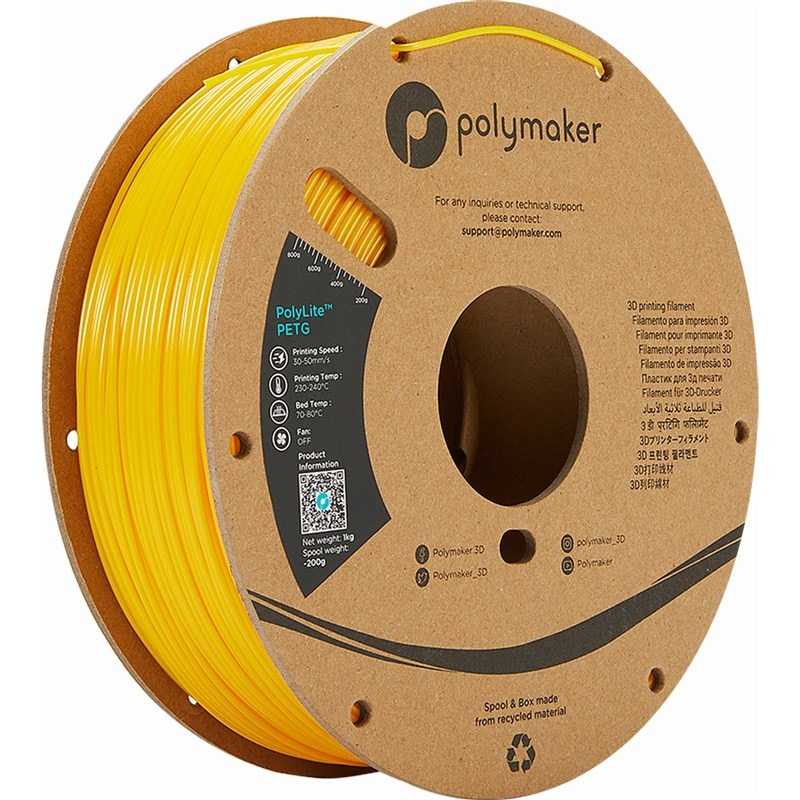 Filament Polymaker PolyLite PETG, 1,75 mm, 1 kg žlutý