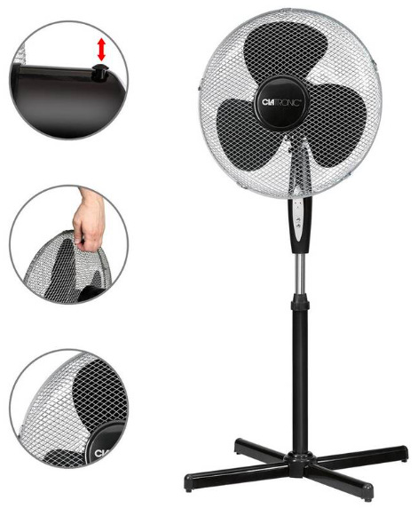 Ventilátor stojanový Clatronic VL 3741 černý Ventilátor stojanový Clatronic VL 3741