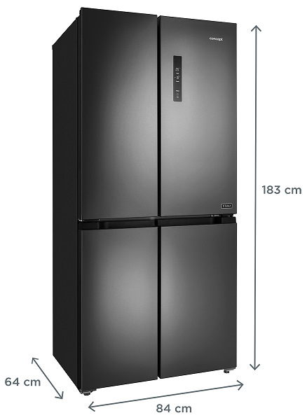 Americká lednice Concept TITANIA LA8383ds černá/nerez
