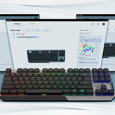 Klávesnice MSI Vigor GK50 TKL, CZ/SK černá/stříbrná