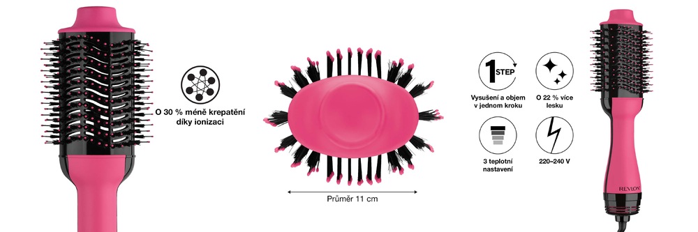 Vlasový kartáč Revlon One-Step Volumizer RVDR5222PE, pink růžová