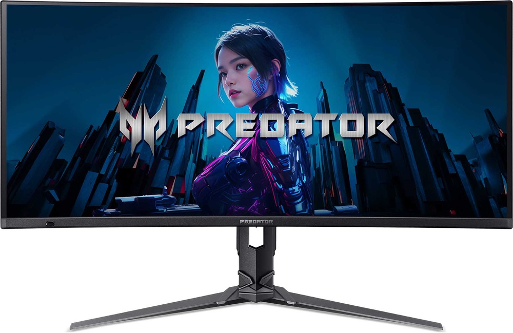 Herní monitor Acer Predator X34X5bmiiphuzx v černé barvě.