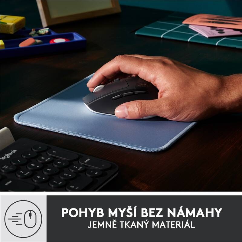 Podložka pod myš Logitech Mouse Pad Studio Series, 20 x 23 cm modrá