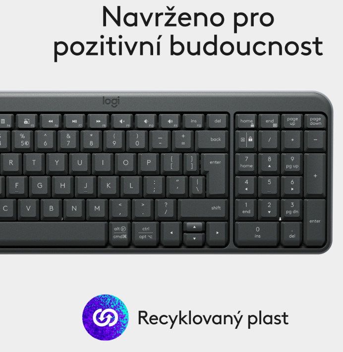 Klávesnice Logitech K250 CZ/SK - grafitová