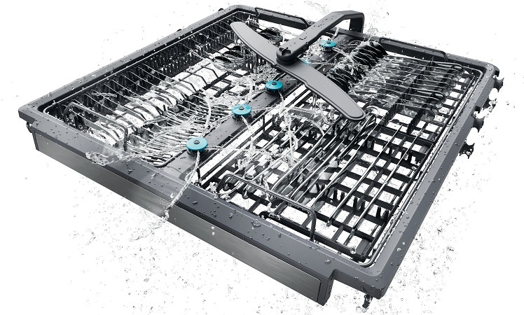 Myčka nádobí Haier XS 63A4M4B příborový šuplík myčky Haier XS 63A4M4B a přídavné trysky cutlery shine plus
