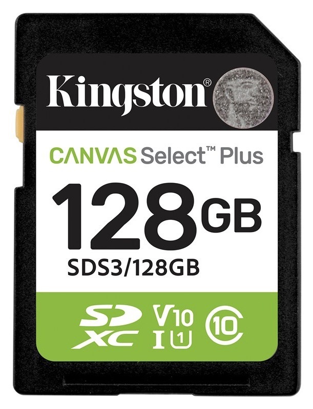 Paměťová karta Kingston Canvas Select Plus SDXC 128GB UHS-I U1 (R150) černá