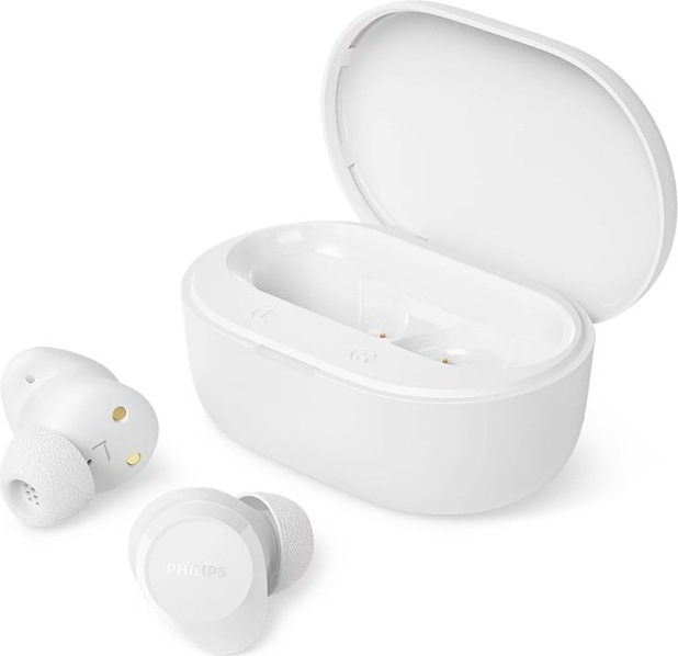 Sluchátka Philips TAT1300WT/00 bílá TWS sluchátka Philips s nabíjecím pouzdrem