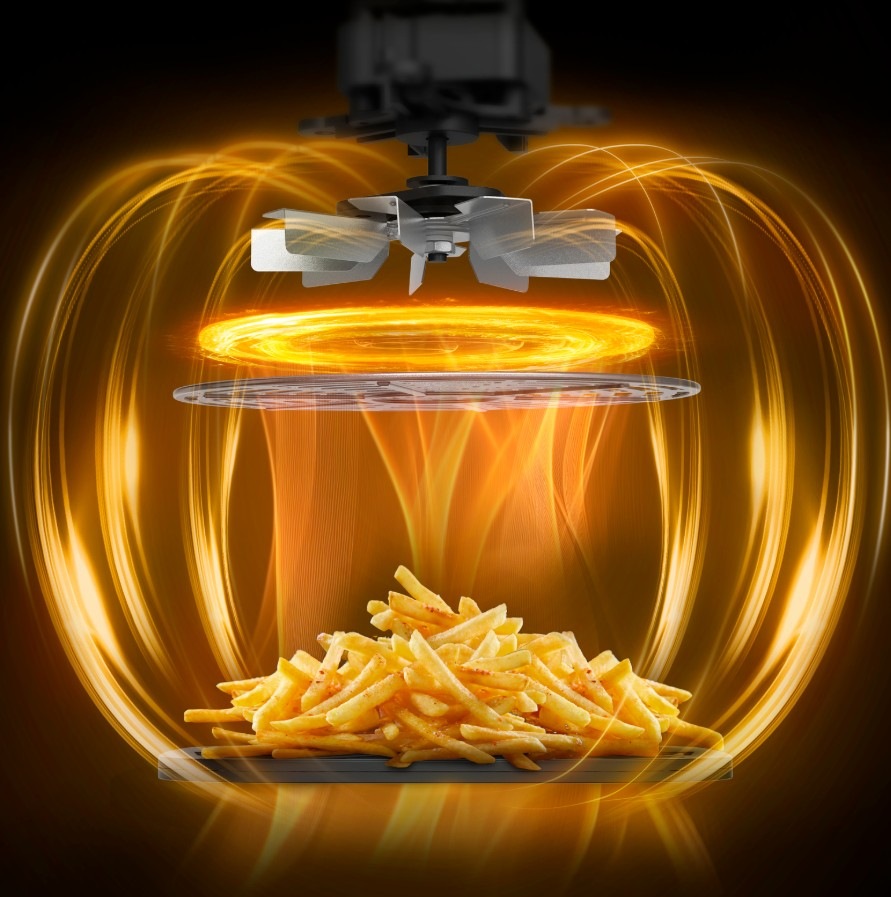 Fritéza horkovzdušná Tefal Easy Fry Silence EY8428E0, 7 l černá Pečící se hranolky v horkovzdušné fritéze Tefal EY8428E0 Easy Fry Silence