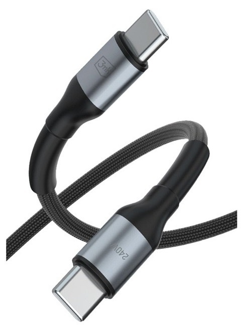 Nabíjecí kabel 3mk s konektory USB-C, černá barva