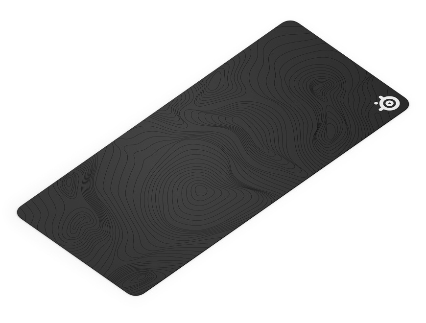 Podložka pod klávesnici a myš SteelSeries QcK XXL Topographic černá Herní podložka SteelSeries QcK XXL Topographic s vrstevnicovým vzorem a logem v rohu