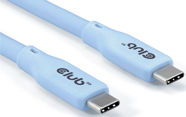 Kabel Club3D USB-C 4.0, 20Gbps, 4K60Hz, PD 240W, 2m - modrý