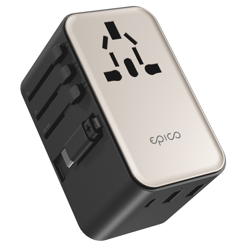 Cestovní adaptér Epico UltraBoost Universal GaN 70W titanový