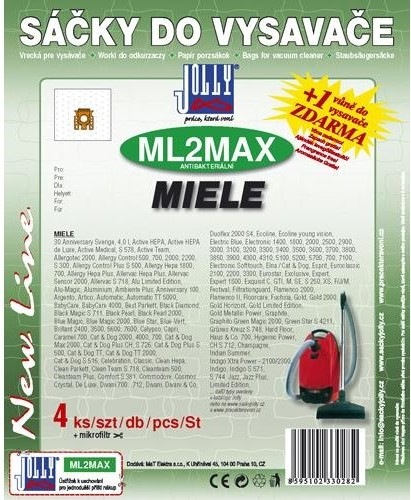 Sáčky do vysavače Jolly MAX ML 2 do vysav. MIELE S246i, S256i v počtu 2 ks