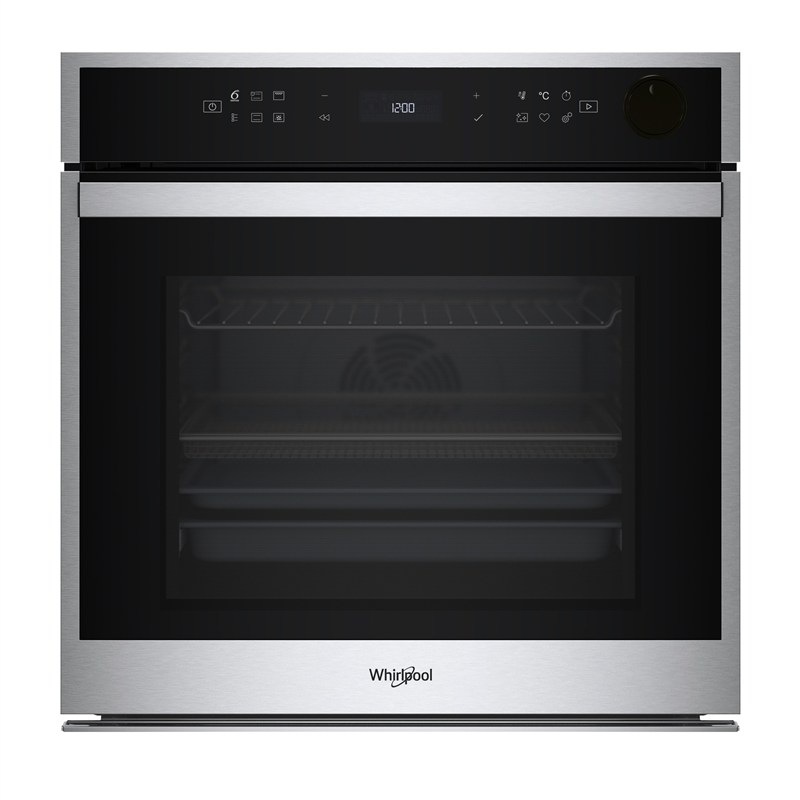 Vestavná trouba Whirlpool WOI6L80PB1SXA0, černá/nerez barva.
