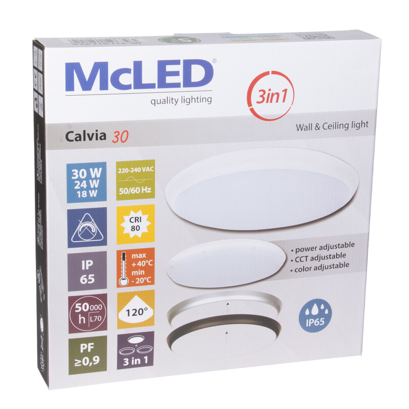 Stropní svítidlo McLED Calvia 30 černé/stříbrné/bílé Stropní svítidlo McLED Calvia 30 černé/stříbrné/bílé