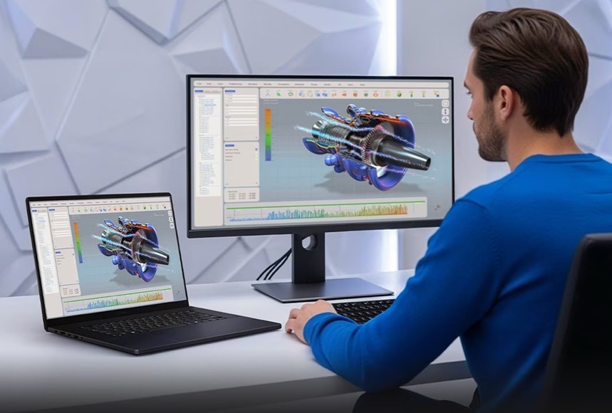 Notebook Asus ProArt P16 černý Muž pracující v aplikacích notebooku.
