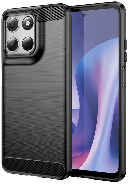 Kryt na mobil WG Carbon na Motorola Moto G57 Power 5G v černém/průhledném designu
