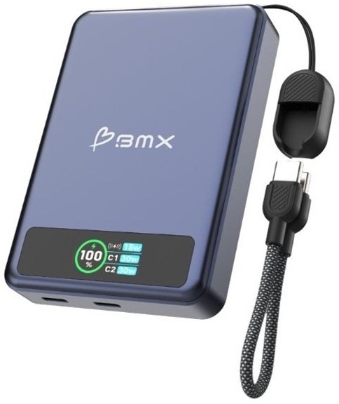 Powerbanka BMX SolidSafe 10K Solid-State magnetická v modrém designu