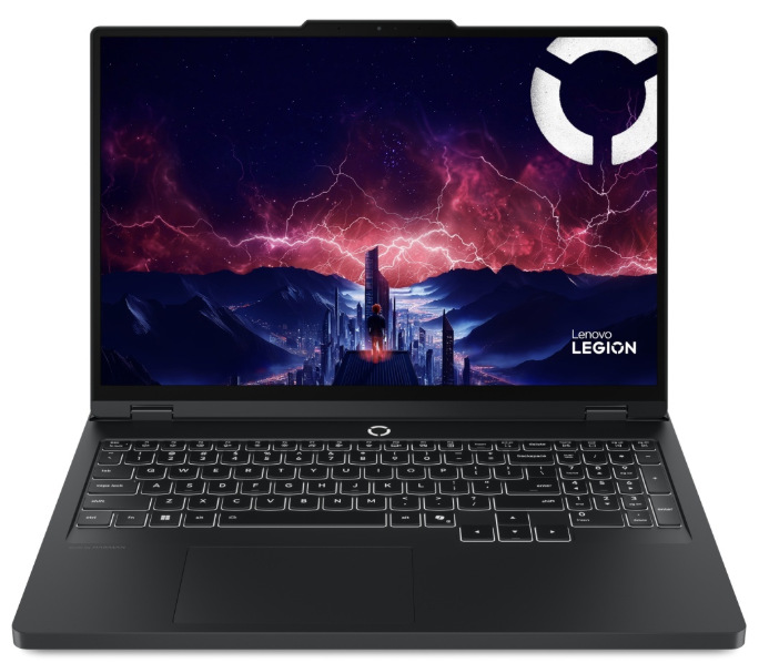 Herní notebook Lenovo Legion Pro 5 16IAX10H s otevřeným 16" displejem a klávesnicí
