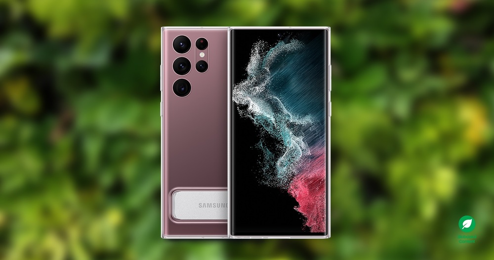 Kryt na mobil Samsung Clear Standing na Galaxy S22 Ultra průhledný