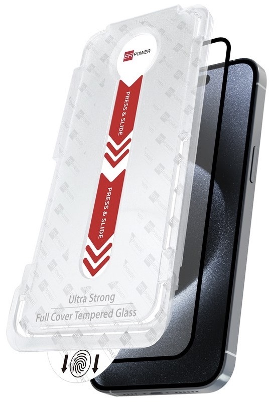 Tvrzené sklo ER GLASS Full Cover Easy Install na Apple iPhone 16 Plus