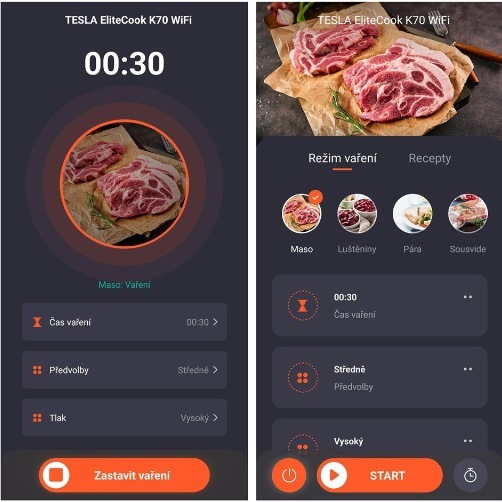 Multifunkční tlakový hrnec Tesla EliteCook K70 Wi-Fi Duo černý/nerez Multifunkční tlakový hrnec Tesla EliteCook K70 Wi-Fi Duo černý/nerez