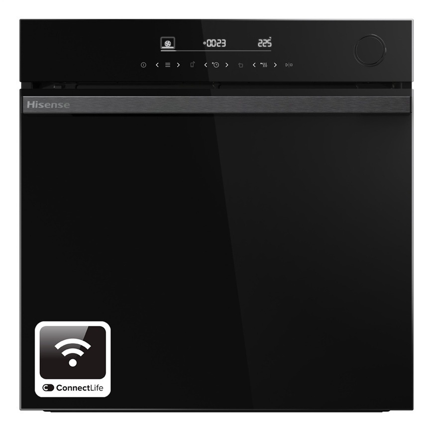 Přední pohled na vestavnou troubu Hisense BSA66346PBGWIFI