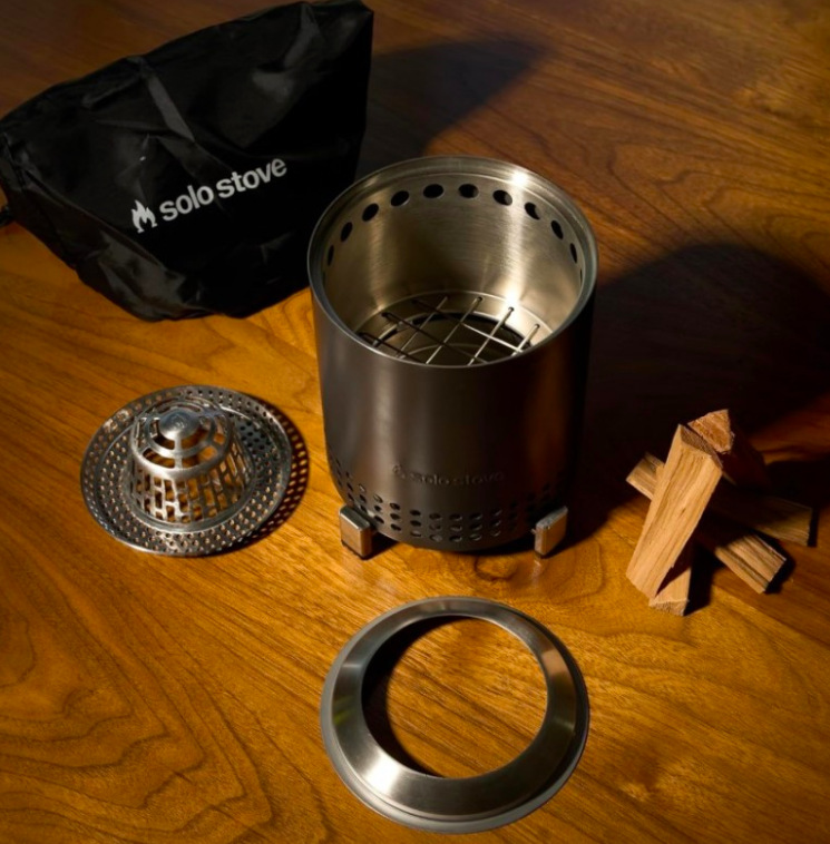 Rozložené ohniště Solo Stove Mesa XL Stainless Steel s příslušenstvím a taškou
