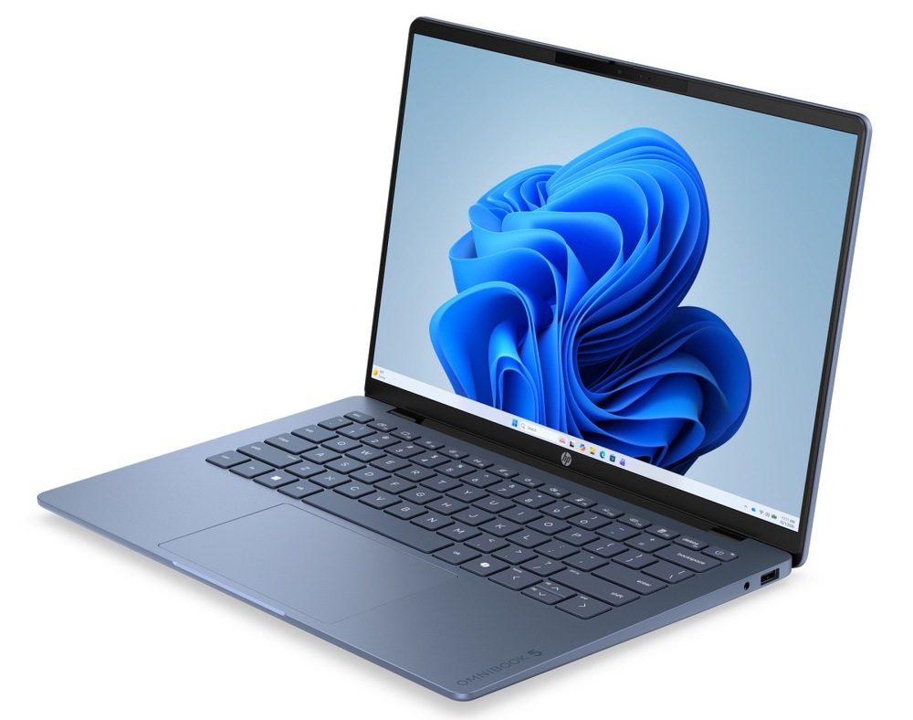 Notebook HP OmniBook 5 AI 14-hh0070ncx + Game Pass předplatné na 2 měsíce modrý HP OmniBook 5 AI zaujme i hmotností jen 1,3 kg