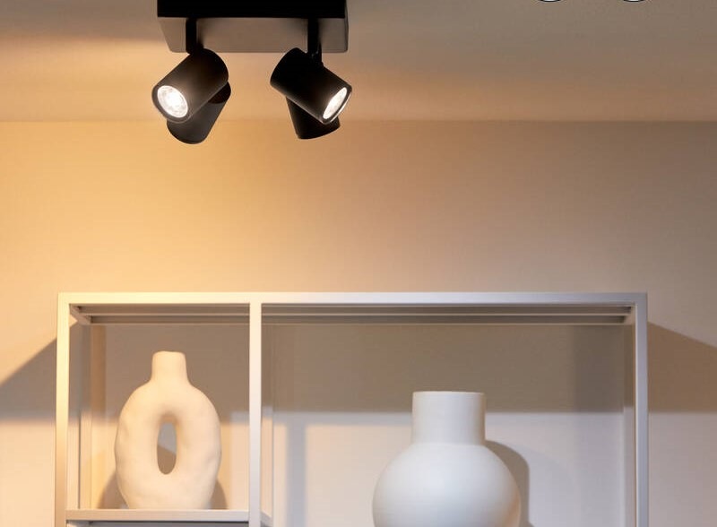 Bodové svítidlo WiZ IMAGEO Spots 4x5W SQ, RGB černé