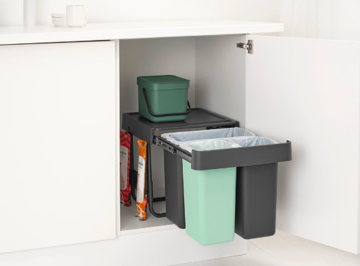 Odpadkový koš na tříděný odpad Brabantia Sort&Go, dark grey Odpadkový koš na tříděný odpad Brabantia Sort&Go, dark grey