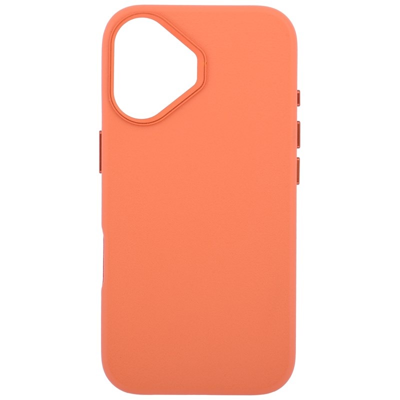 Kryt na mobil WG Leather Frame Magnet na Apple iPhone 16 oranžový
