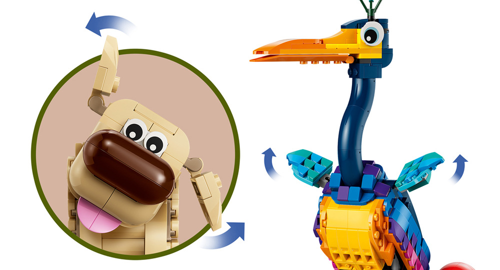 Stavebnice LEGO® │ Disney a Pixar 43290 Kevin a Dug Barevný Kevin s podstavcem měří přes 29 cm a spolu se psem Dugem vytvoří výraznou filmovou dekoraci.