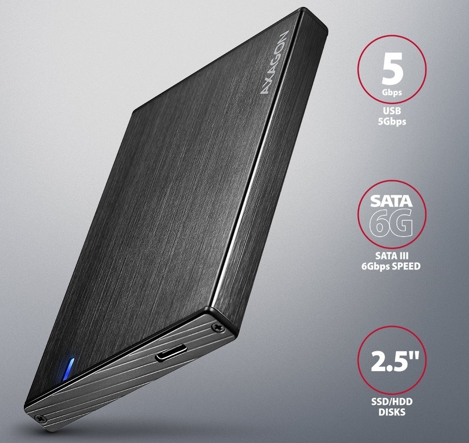 Elegantní rámeček Axagon Aline box s rychlým přenosem dat