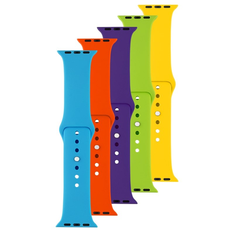 Set řemínků FIXED Silicone Strap na Apple Watch 38/40/41 mm modrý/žlutý/zelený/fialový/oranžový