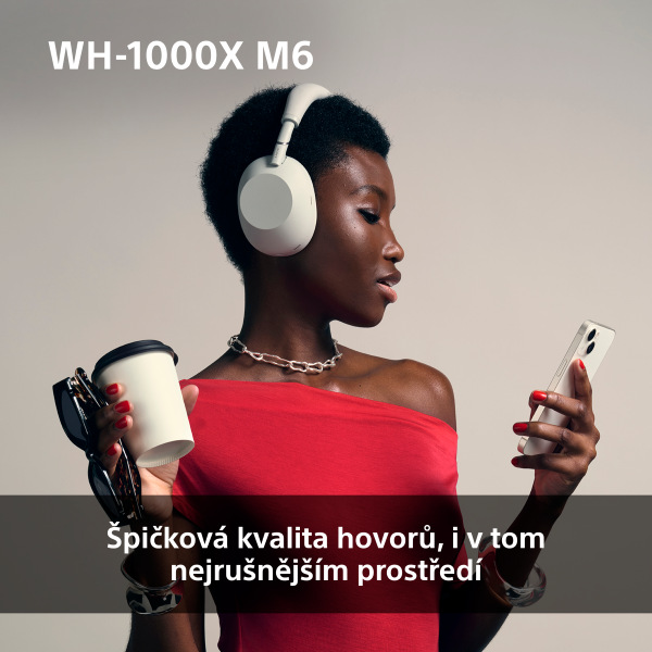 Sluchátka Sony WH-1000XM6, Noise Cancelling - stříbrná