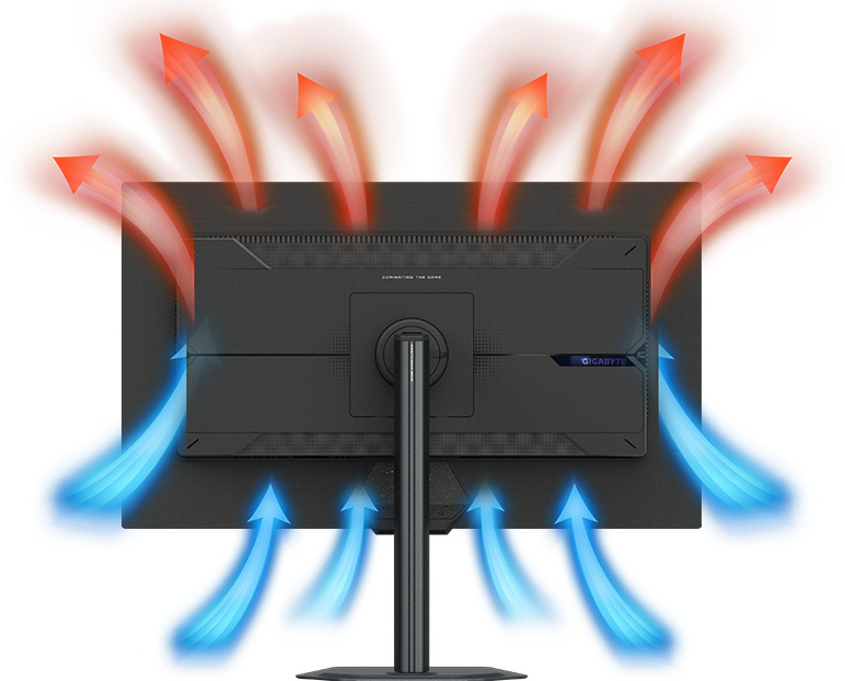 Herní monitor GIGABYTE G27Q2 černý Chlazení a odvod tepla na herním monitoru GIGABYTE G27Q2