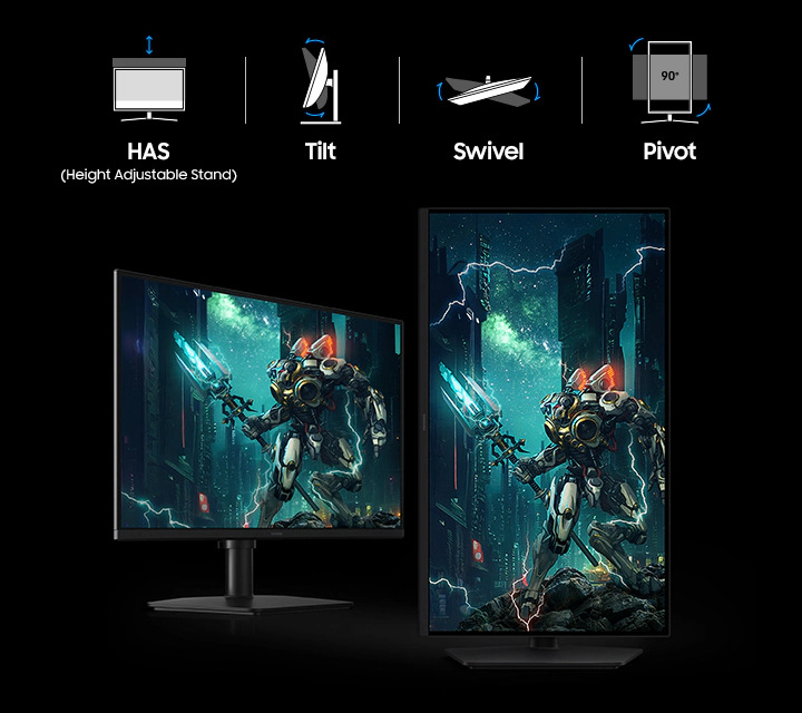 Herní monitor Samsung Odyssey G5 G53F černý Ilustrace nastavení herního monitoru Samsung Odyssey G5 G53F