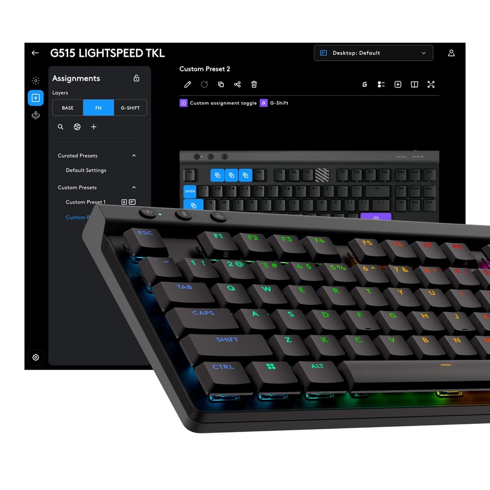 Klávesnice Logitech G515 TKL Lightspeed, US INT'L layout černá