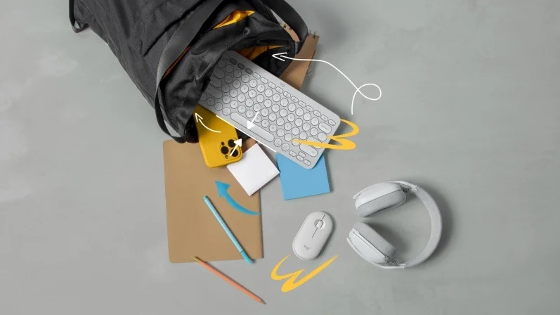 Klávesnice s myší Logitech Pebble 2 Combo for Mac, US INT'L grafitová