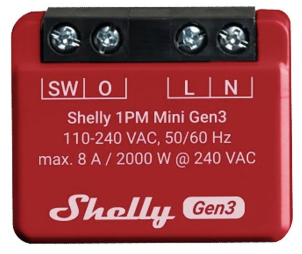 Modul Shelly Shelly Gen3 1PM Mini, spínací modul, WiFi